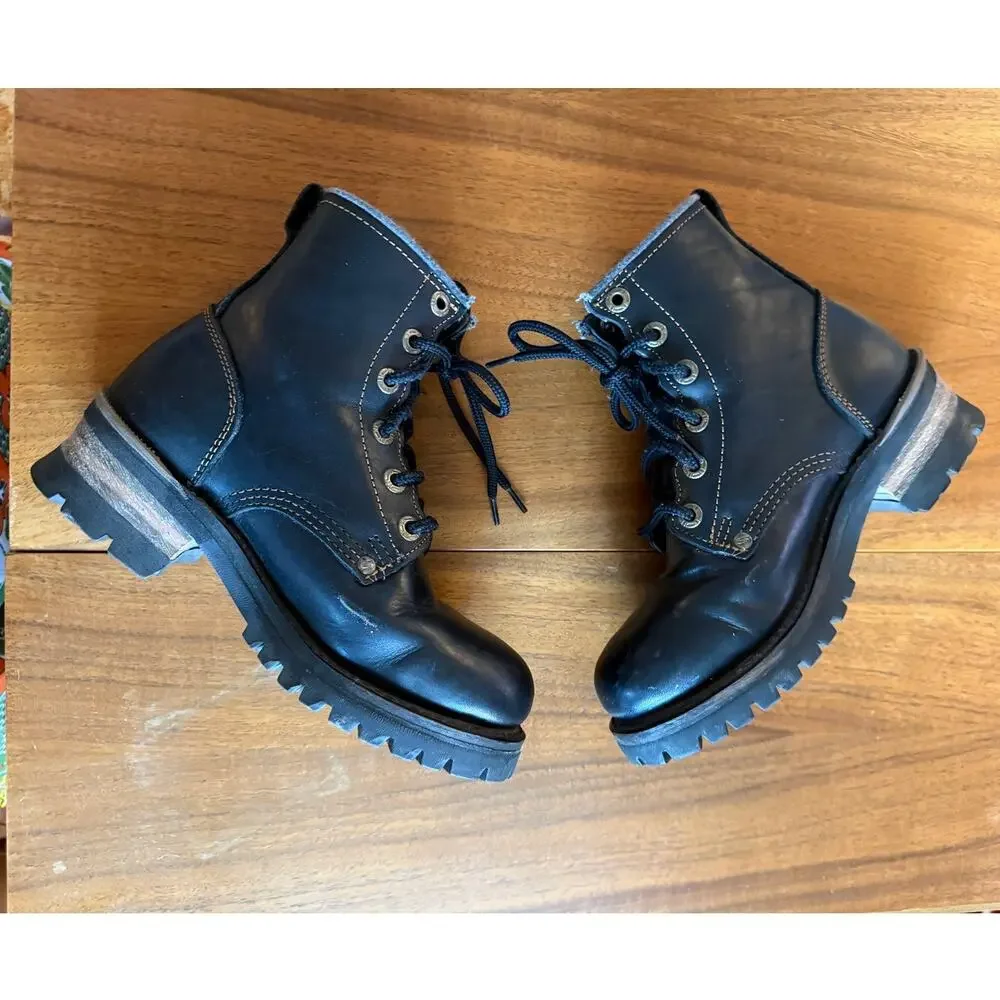 Vintage Y2k Skechers Laramie Oil Resistant Moto 90s Boots Black 7